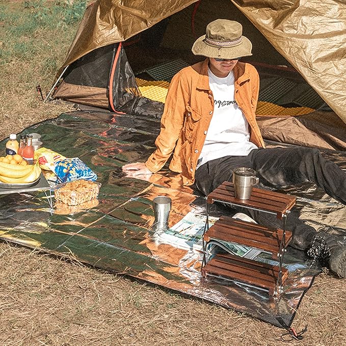 Outdoor Ground Mat Thickened Aluminum Foil Picnics Mat Sleep Tent Pad Thermal Insulating Mat Outdoor Accessories