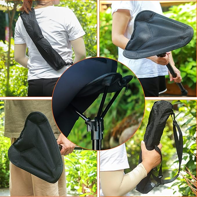 Portable Retractable Camping Stool Height-Adjustable One-Legged Chair with Carry Backpack for Fishing Hiking Hunting BBQ Bear up to 150kg