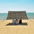 ALAZA Sun Crescent Moon Star Beach Tent Sun Shelter UPF50+ Protection Beach Shade Canopy w/ 4 Sandbags for Outdoor Camping Fishing Backyard Fun Picnic 10x9 ft