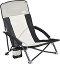 SUNNYFEEL Low Folding Beach Chair for Adults Portable Lightweight Sling Beach Camping Chairs with Cup Holder ArmrestFoldable Camp Lawn Chair for Outdoor Sand Concert Travel Sport Events300LBS