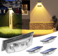 Solar Lights Outdoor for Mailbox House Numbers Address Sign with 6 RGB Colors/Warm White/Cool White IP65 Waterproof Fence Lights Solar Powered Dusk to Dawn Wall Light Outside (4 Pack)