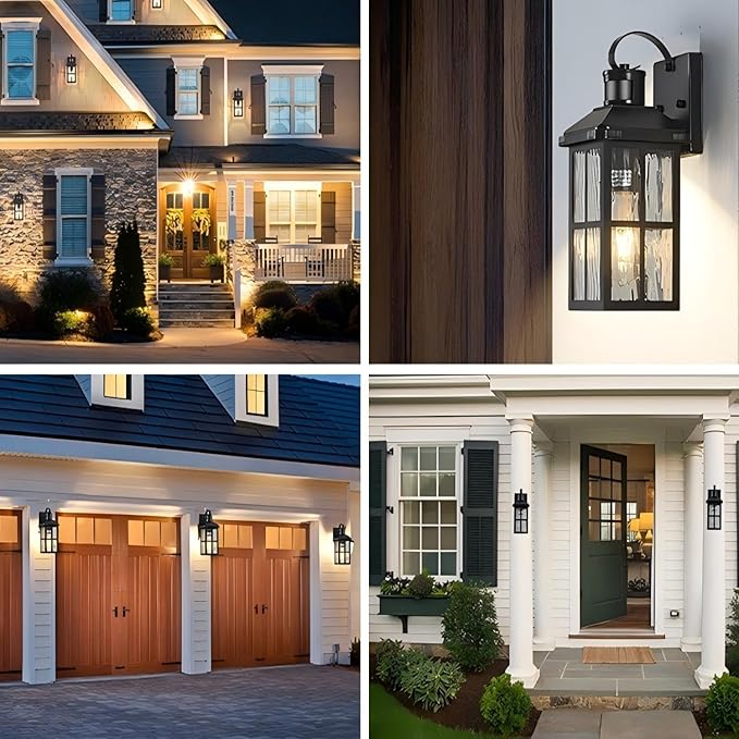 Porch Lights Outdoor 2 PackMotion Sensor Exterior Light Fixture with Dusk to Dawn Outdoor Wall Lights Modern Sconce Lights for House Patio Front Door Garage