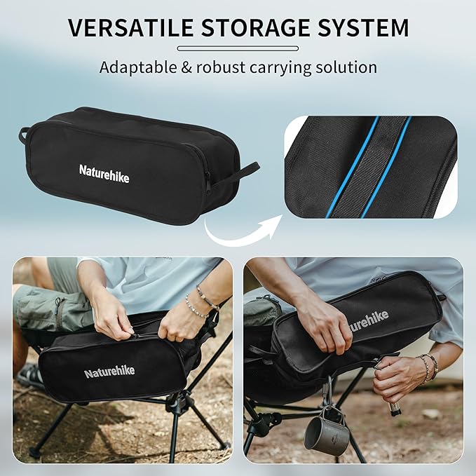 Naturehike Ultralight Camping Chair Portable Backpacking Chair with Storage Bag Lightweight Compact Collapsible Camp Chair
