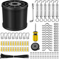 NEREUS String Light Hanging Kit with 250 Ft Vinyl Coated 304 Stainless Steel Cable String Light Suspension Kit Guide Wire with Turnbuckles and Hooks for Patio Backyard Lighting Accessories