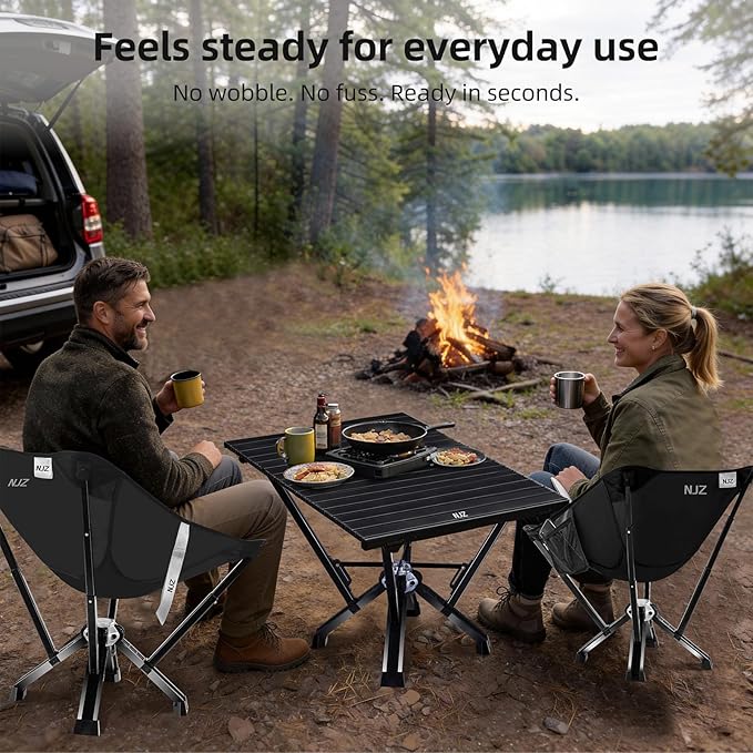 Folding Outdoor Table — Easy to Use Stable for Everyday Tasks Compact Roll-Up Design Portable Table for Camping Backyard &amp Simple Outdoor Use