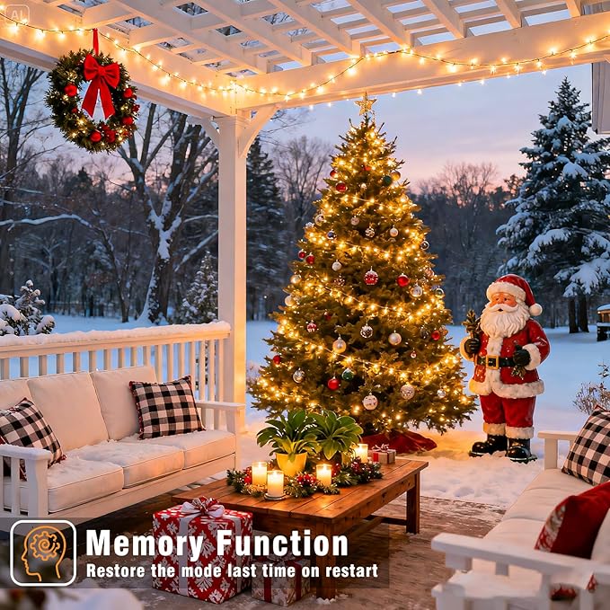 132FT 400 LED Christmas Lights Outdoor Christmas String Lights Indoor with 8 Modes Waterproof Plug in Twinkle Fairy Lights Clear Wire for Bedroom Patio Window Garden Wedding Xmas Decor Warm White