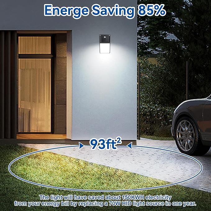LTBLIGHT 18W LED Wall Pack Light with Dusk to Dawn Sensor1980LM 5000K Daylight120Vac Led Porch LightsIP65 Waterproof Outdoor Security Lighting for Garage Warehouse Garden ETL Certified-4 Pack