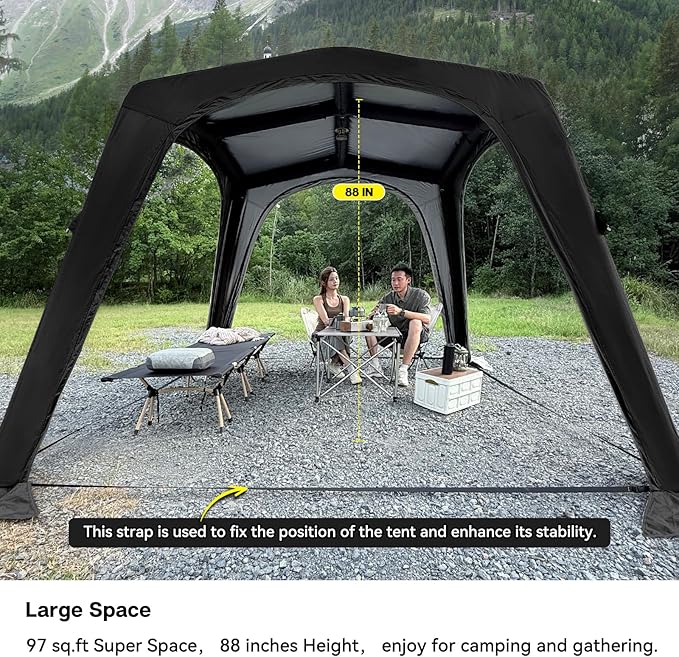 4-6 Person Inflatable Camping Tent Tarp Sun Shelter Blow Up Tent Easy Setup Waterproof Portable Air Canopy House Gazebos for Camping Backpacking Hiking Picnics Fishing