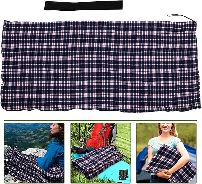 Portable Lightweight Fleece Liner for Adults Foldable Warm Outdoor Sleeping Sack for Hiking Camping Picnics Soft Breathable Blanket for Comfortable Rest and Ground Protection