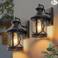 2-Pack Outdoor Wall Lights Porch Lights Waterproof Outdoor Wall Sconce Exterior Light Fixture Oil-Rubbed Bronze Finish with Clear Glass Shade for Garage Patio Front Door Balcony