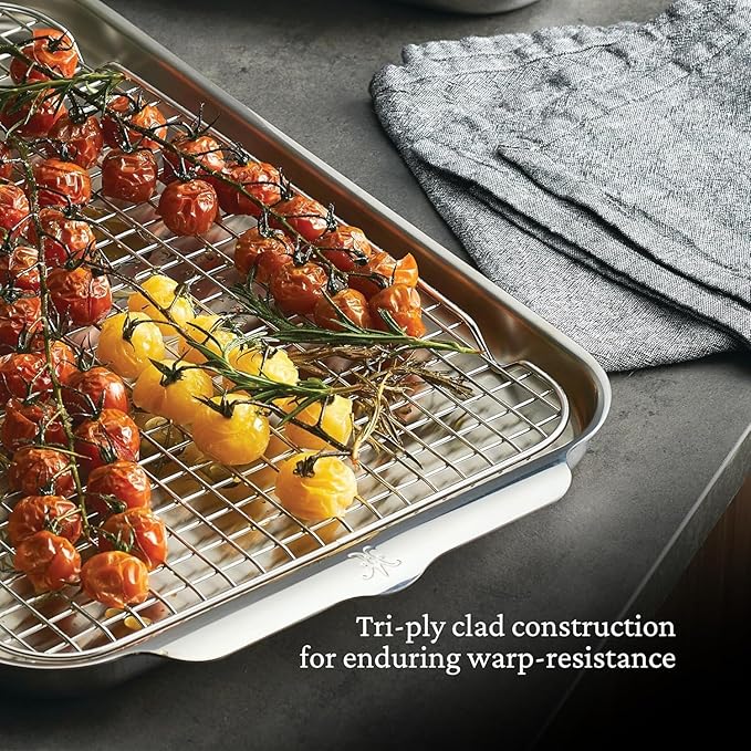 Provisions OvenBond 12 x 15 Stainless Steel Medium Sheet Pan with Rack