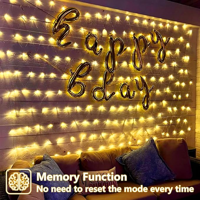 YEGUO Net Lights Outdoor Mesh Lights 12ft x 5ft 360 LED Warm White Valentines Light Outdoor Waterproof 8 Modes Connectable Clear Wire Christmas Bush Light Plug in