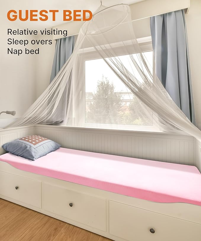 3 Inch Memory Foam Camping Mattress Dual Layer Thick Sleeping Camp Pad for Car Tent Cot Roll-Up Portable Glamping Floor Bed for Guests Sleepover