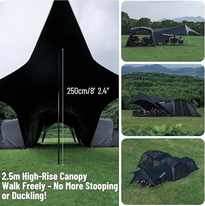 Blackdog Camping Canopy Tent - Quick Easy Set up Instant Pop up Tents for Camping 4-6 Person UV Resistant Sun Shelter for Sporting Events Family Camping Trip Outdoor Activities