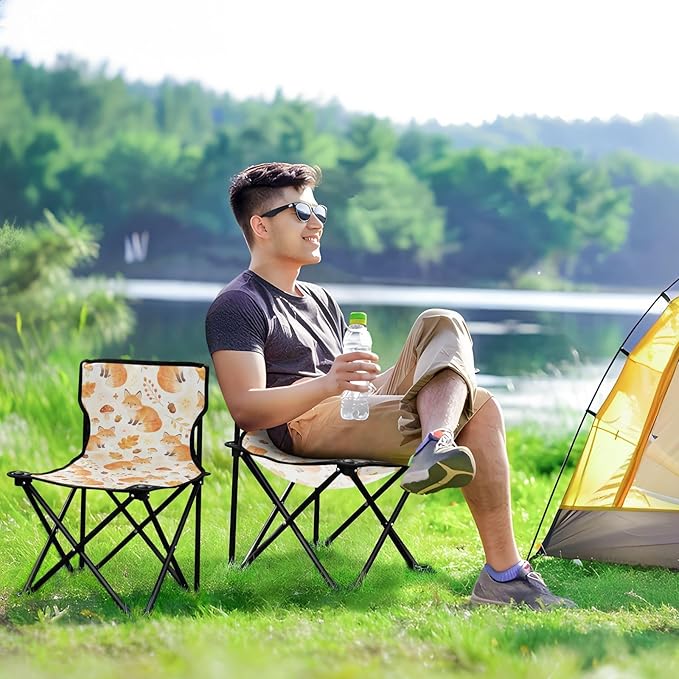 Foldable Camp Chairs for Adults Fox Watercolor Beach Chair Backpack Lightweight Backpacking Includes Carry Bag Fishing