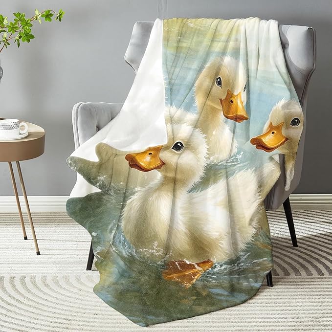 Duck Blanket - Plush Soft Comfy Lightweight Warm Fuzzy Cozy and Stylish Flannel Throw Blanket Perfect for Couch Travel Bed Office Outdoor - 60in×80in(color77)