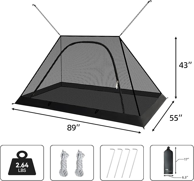 Mosquito Net with protable Bag Ultralight No-See-Um Breathable Mesh Screen Tent with Waterproof Floor Compact for Outdoors Camping Backpacking and travelingFits Sleeping Bags Tentcanopy