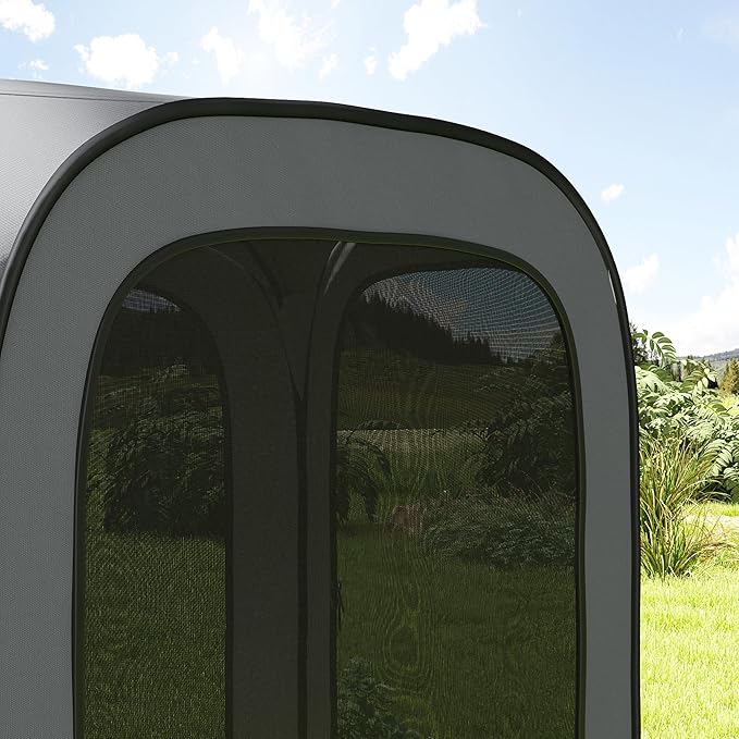 Outsunny 11 x 11ft Pop Up Screen Tent Portable Camping Gazebo Canopy Screen House with UPF50+ Oxford Cloth and Carry Bag for Patio Backyard Deck and Outdoor Activities