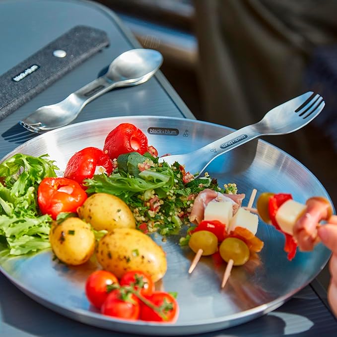 Black+Blum Spork Set of 4 - Stainless Steel Spork Set with as Easy Clean Carry case