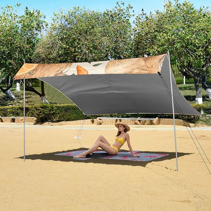 Cute Capybaras Camping Sun Shelter Beach Tent Portable Beach Sun Shade Outdoor Canopy for Camping Trips Fishing Picnic