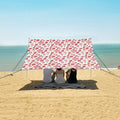 ALAZA Strawberry Ice Cream Beach Tent Sun Shelter UPF50+ Protection Beach Shade Canopy w/ 4 Sandbags for Outdoor Camping Fishing Backyard Fun Picnic 10x9 ft
