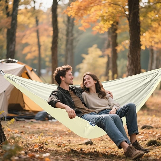 Cream Hammocks with Straps Camping Hammocks for Outdoor 114 x 54