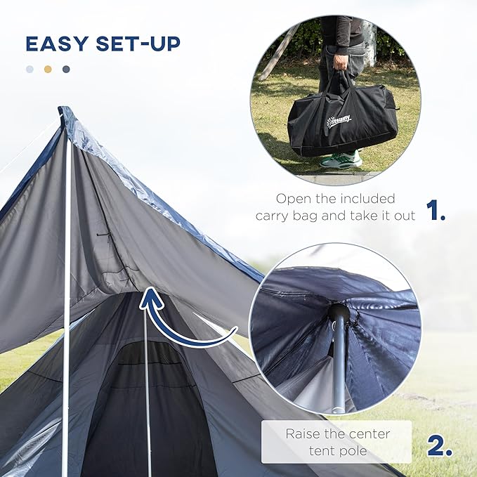 Outsunny Tents Camping Teepee Tent