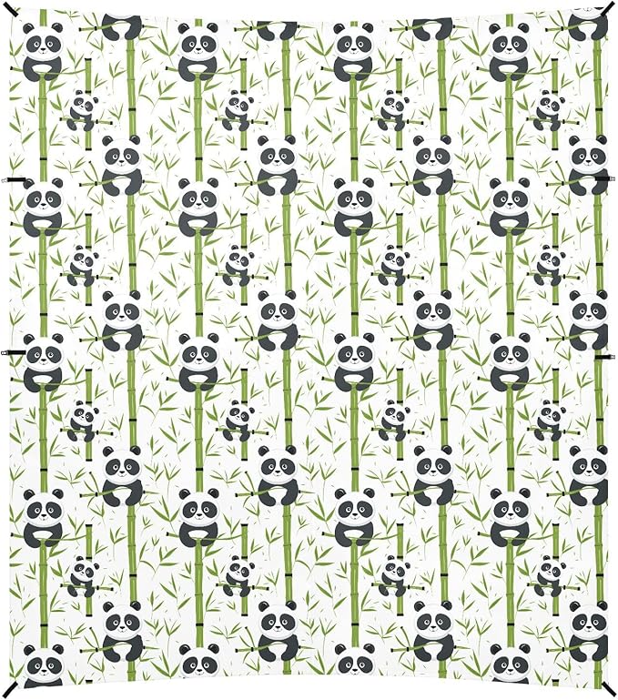 ALAZA Cute Panda Animal Kawaii Beach Tent Sun Shelter UPF50+ Protection Beach Shade Canopy w/ 4 Sandbags for Outdoor Camping Fishing Backyard Fun Picnic 10x9 ft