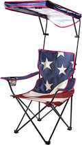 Quik Shade Adjustable Canopy Folding Shade Chair American Flag 0.8'l x 0.8'w x 1.3'h