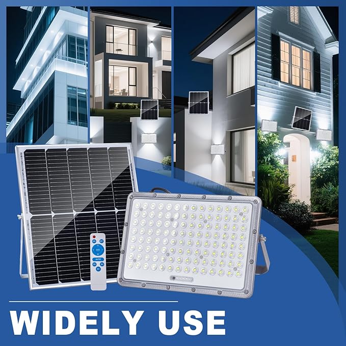 400W LED Solar Flood Lights 25000MAH 8000K Street Flood Light Outdoor IP66 Waterproof with Remote Control Security Lighting for Parking Lot Yard Garden Swimming Pool Pathway