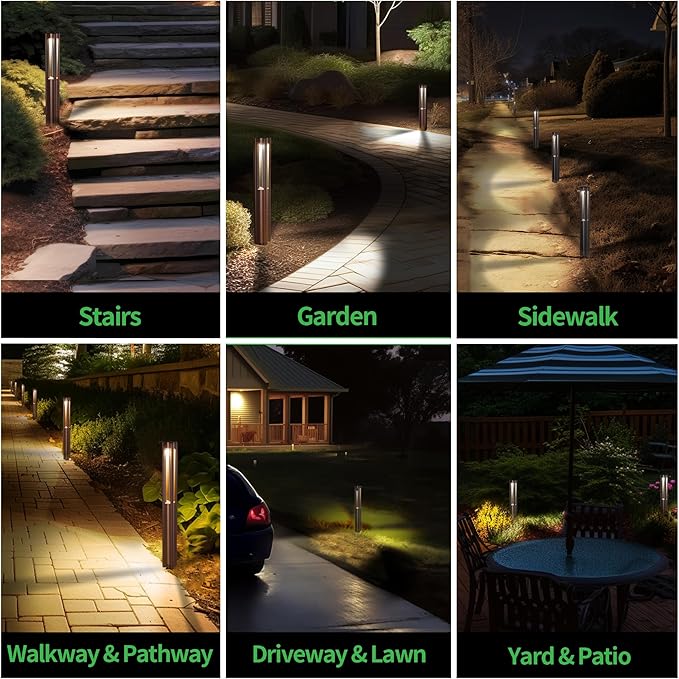 Low Voltage Pathway Lights 12V LED Landscape Path Lights Outdoor Waterproof Wired 3W 110LM ORB Aluminum Garden Yard 12 Pack