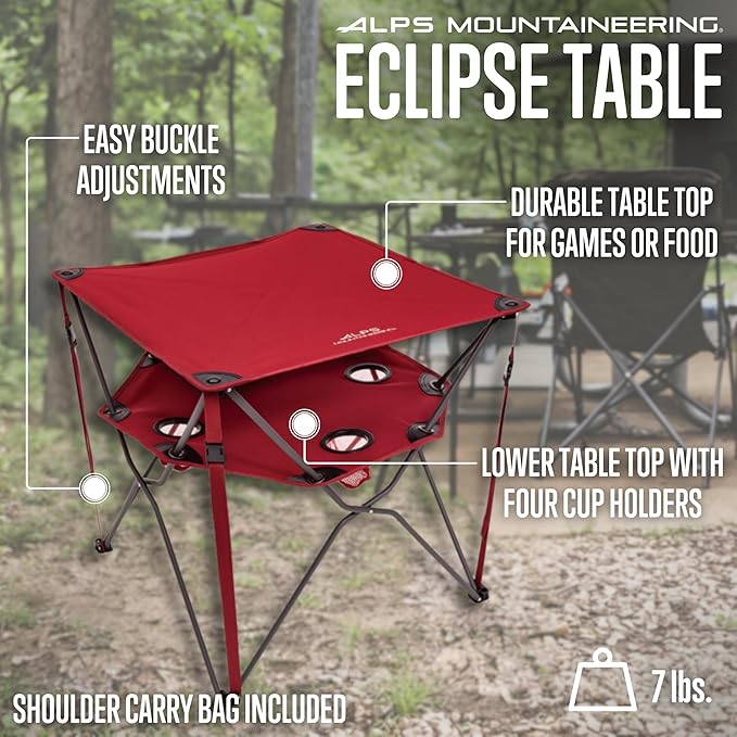 ALPS Mountaineering Eclipse Portable Compact Camping and Game Table with Carry Bag