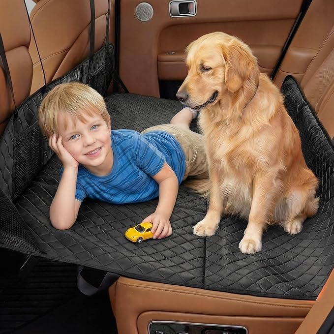 EULANT Truck SUV Dog Seat Cover for Back SeatCar Rear Seat Mattress Extender PlateFolding Back Seat Extender for Full Size Truck/F150/RAM1500/Silverado Car/SUV Model Y/3