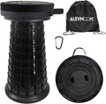 ALEVMOOM Upgrade XXL Collapsilbe Stool with Cushion H 20.1“ D 13” Heavy Duty Load Capacity 1000lbs Portable Retractable Telescoping Folding Stool for Camping Hiking Fishing Outdoor