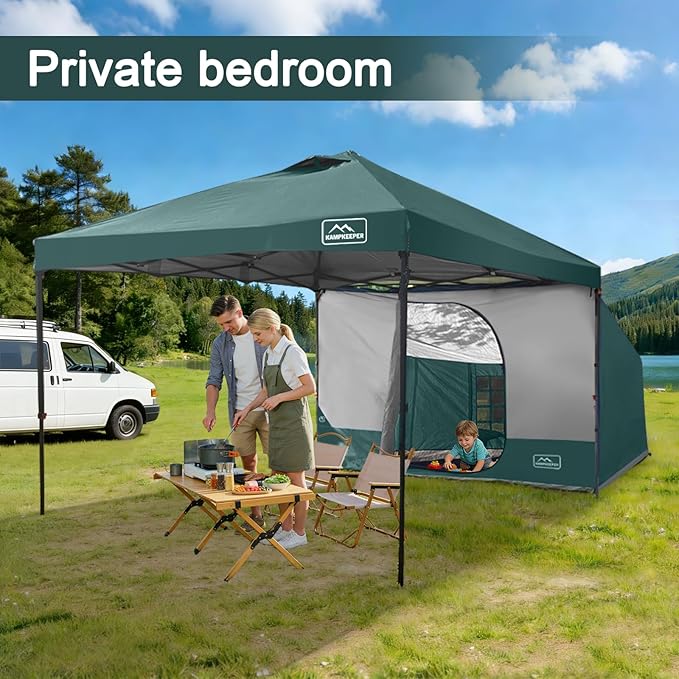 KAMPKEEPER Canopy Side Tent Camping Canopy Tent for 10x10 Pop Up Canopies Cube Tents Gazebo Room Compatible with 10' Wide Canopies(Canopy Not Included)