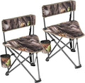REDCAMP 2 Pack Tripod Hunting Chairs for Blinds Folding Lightweight Portable Fishing Chair for Adults Hunting Stools with Backrest Golf Chairs for Spectators Camo