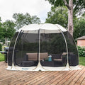Alvantor Screen House Room Camping Tent Outdoor Canopy Pop Up Sun Shade Shelter 10 Mesh Walls Not Waterproof Beige 15'x15' Patent Pending