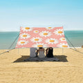 ALAZA Daisy Flower Pink Beach Tent Sun Shelter UPF50+ Protection Beach Shade Canopy w/ 4 Sandbags for Outdoor Camping Fishing Backyard Fun Picnic 10x9 ft