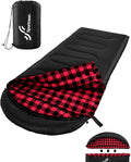 Sportneer 0 Degree Sleeping Bag for Cold Weather XL Winter Sleeping Bag for Adults Flannel Lined Camping Sleeping Bag 32°F–59°F Rated 87 x 33.5 4.4 lbs Detachable Hood Compression Sack