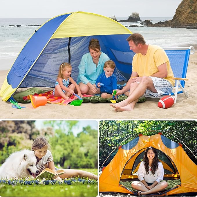 ONTYZZ Sleeping Pad Ultralight Inflatable Sleeping Pad with Built-in Foot Pump Upgraded Durable Compact Camping Air Pad for Hiking Traveling Green