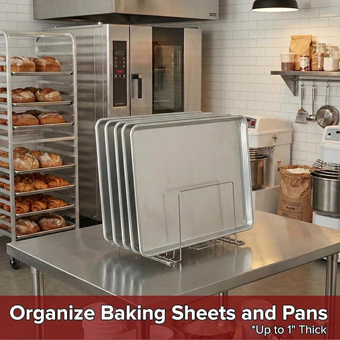 Thirteen Chefs Stainless Steel Cutting Board Rack - Ten 1 Slots fits Baking Sheets Pans and Lids - Commercial Grade Organizer and NSF Stamped for Restaurants and Kitchens