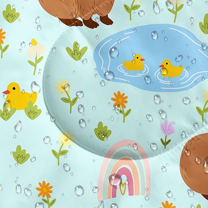 Kawaii Capybara Sleeping BagRainbow Duck Floral Compact Waterproof Camping Bag for Kids Girls BoysCute Cartoon Capibara Warm Backpacking for Traveling Outdoor Hiking Camping Gear Equipment