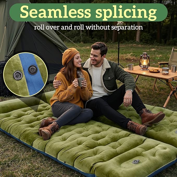 Sleeping Pad for Camping 6 Velvet Camping Mat Ultralight Inflatable Sleeping Pad with Built-in Foot Pump &amp Pillow Compact for Camping Backpacking Hiking Traveling Tent