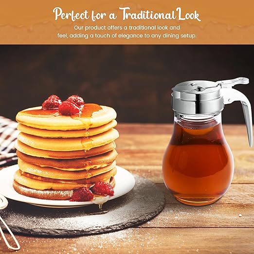 OCS Parts Syrup Dispenser with Lid and Dispensing Thumb Lever | Commercial Grade Liquid Dispensers for Home and Commercial Kitchens (2 6 OZ)