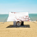 ALAZA Red Cherry Blossom Flowers Floral Beach Tent Sun Shelter UPF50+ Protection Beach Shade Canopy w/ 4 Sandbags for Outdoor Camping Fishing Backyard Fun Picnic 10x9 ft
