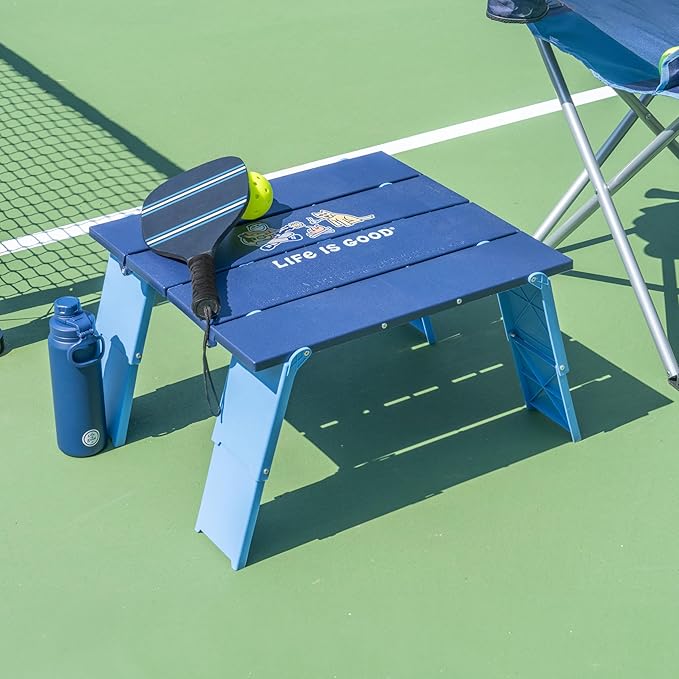 Life is Good Family Portable Outdoor Folding Table with Adjustable Height and Carry Bag for Beach Camping 30lb Weight Capacity 22 x 20 x 16