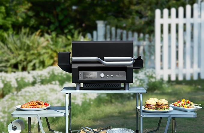 ASMOKE Foldable Grilling Table – Premium &amp Lightweight Aluminum Cooking Table for Camping Outdoor BBQ Party and RV Touring - 88lbs Capacity Comes with Carrying Bag
