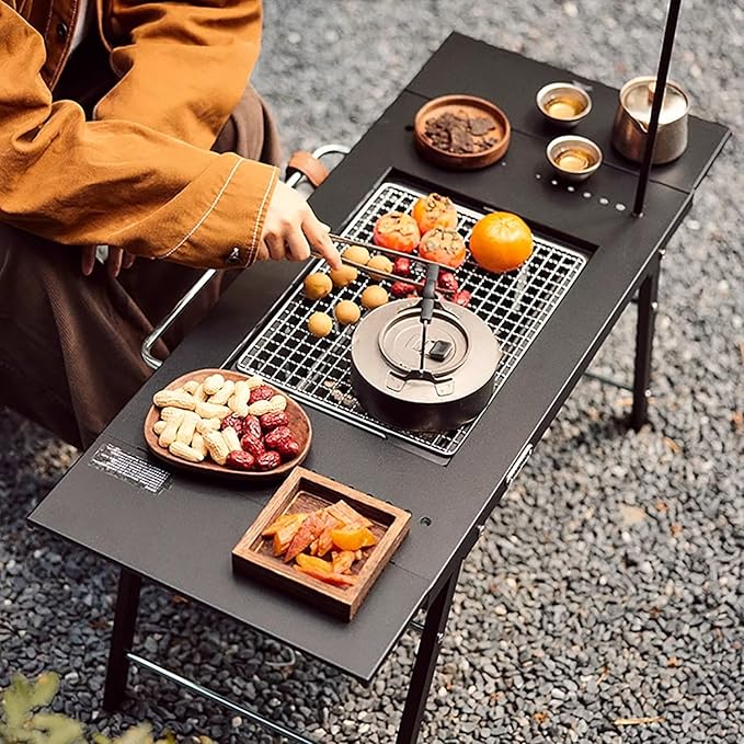 Outdoor Folding Camping Table Ultralight Aluminum Camp Table with Carry Bag Outdoor Barbecue Cook for Car Camping Picnic RV Trip Patio Backyard