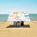 ALAZA Dinosaur Cartoon Dino Beach Tent Sun Shelter UPF50+ Protection Beach Shade Canopy w/ 4 Sandbags for Outdoor Camping Fishing Backyard Fun Picnic 10x9 ft