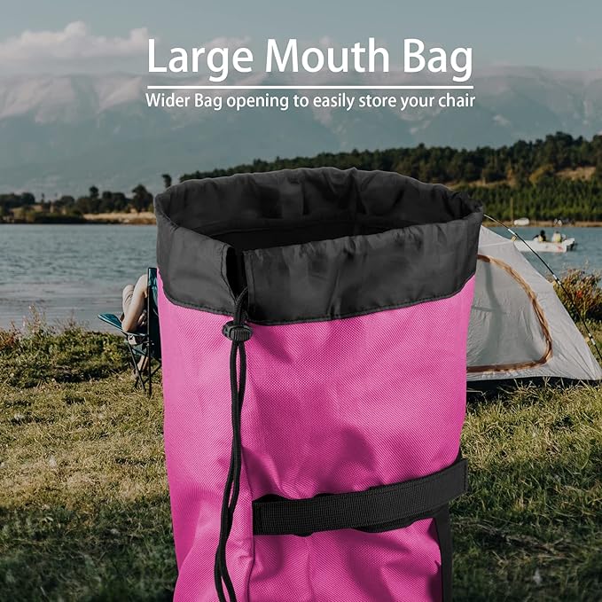 Xxerciz Foldable Camp Chair Replacement Bag with Shoulder Strap for Outdoor Camping Travel Carrying Cover Heavy Duty Large Storage Folding Chair Bag (Chair is not included)